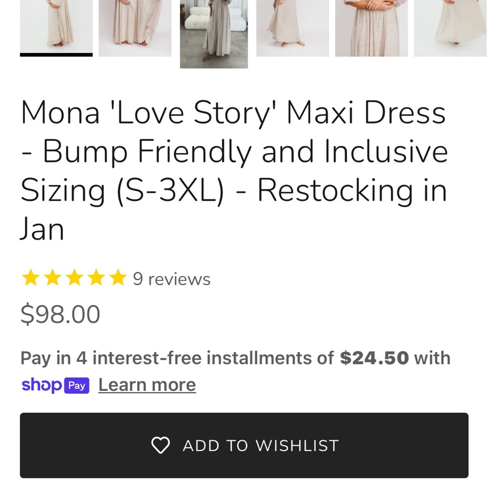 Elegant Cream Maternity Dress - Picture 5 of 5